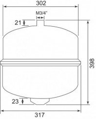 Vase d'expansion chauffage 25 litres cylindrique  - SOMATHERM